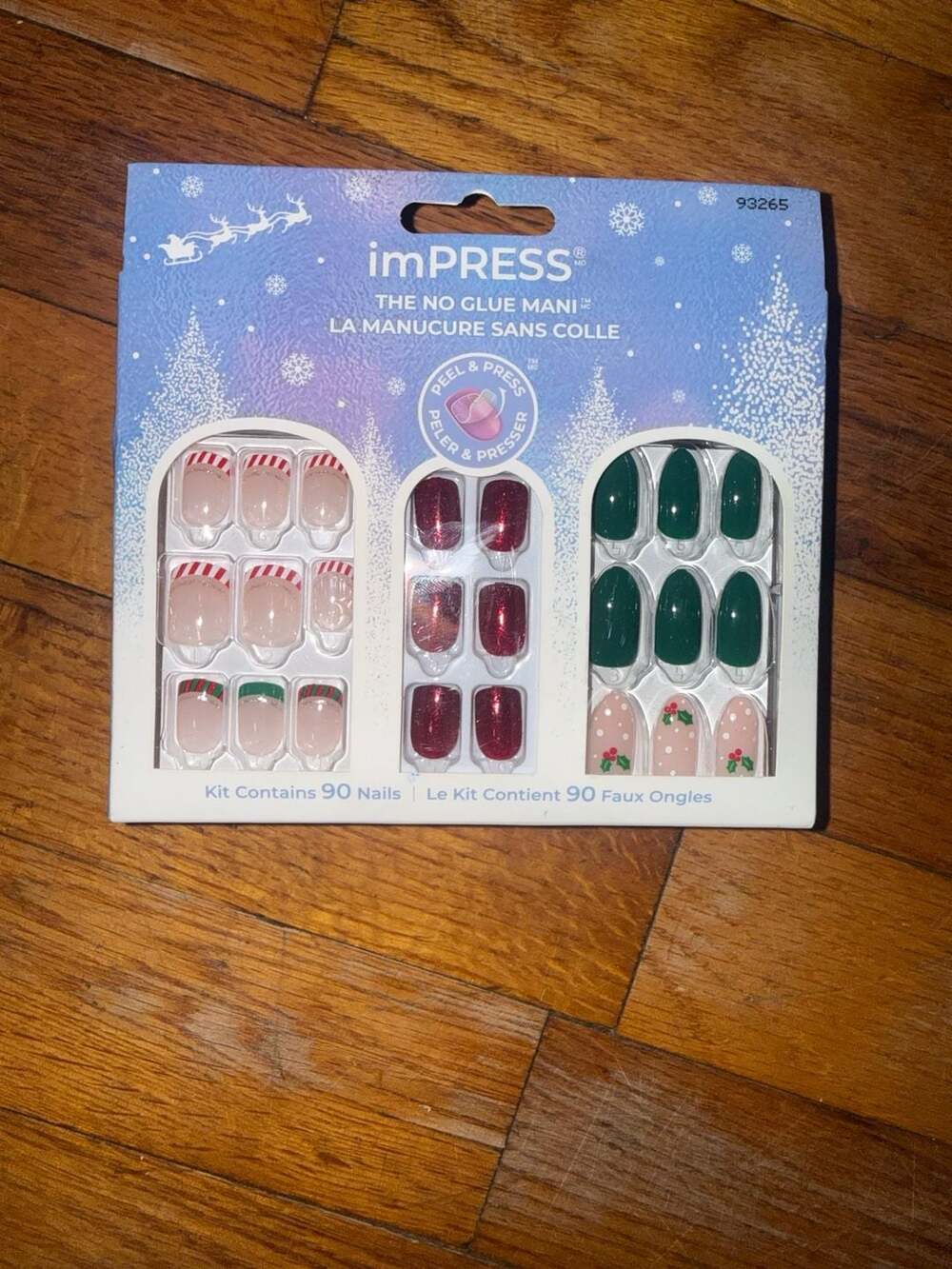 KISS imPRESS Holiday Gift Set Special Edition No Glue Press-On Nails, 90 Count,